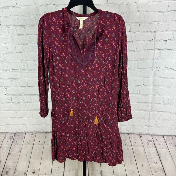 Matilda Jane Moments Local Luxuries Floral Boho Crochet Rayon Dress Size Small - Picture 1 of 9